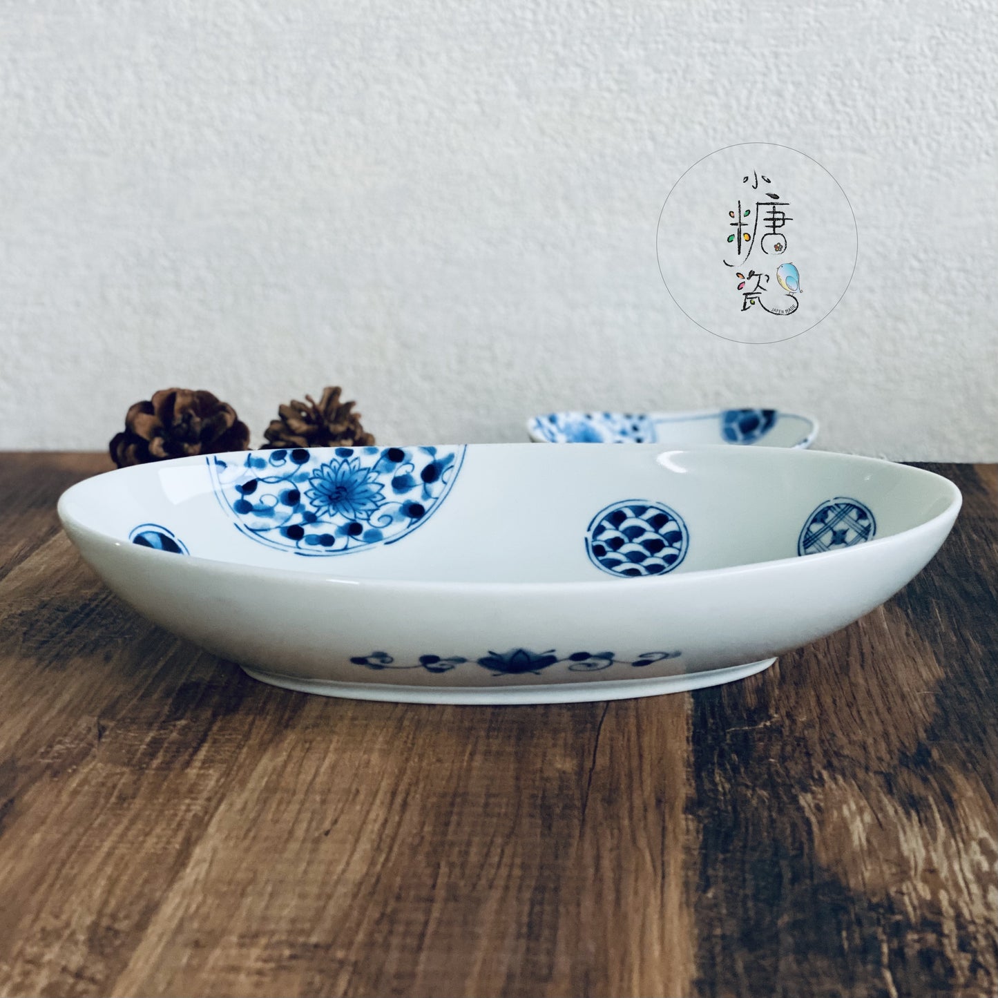 小糖瓷|日本製 藍凜堂系列之橢圓長盤/盛菜盤/魚盤