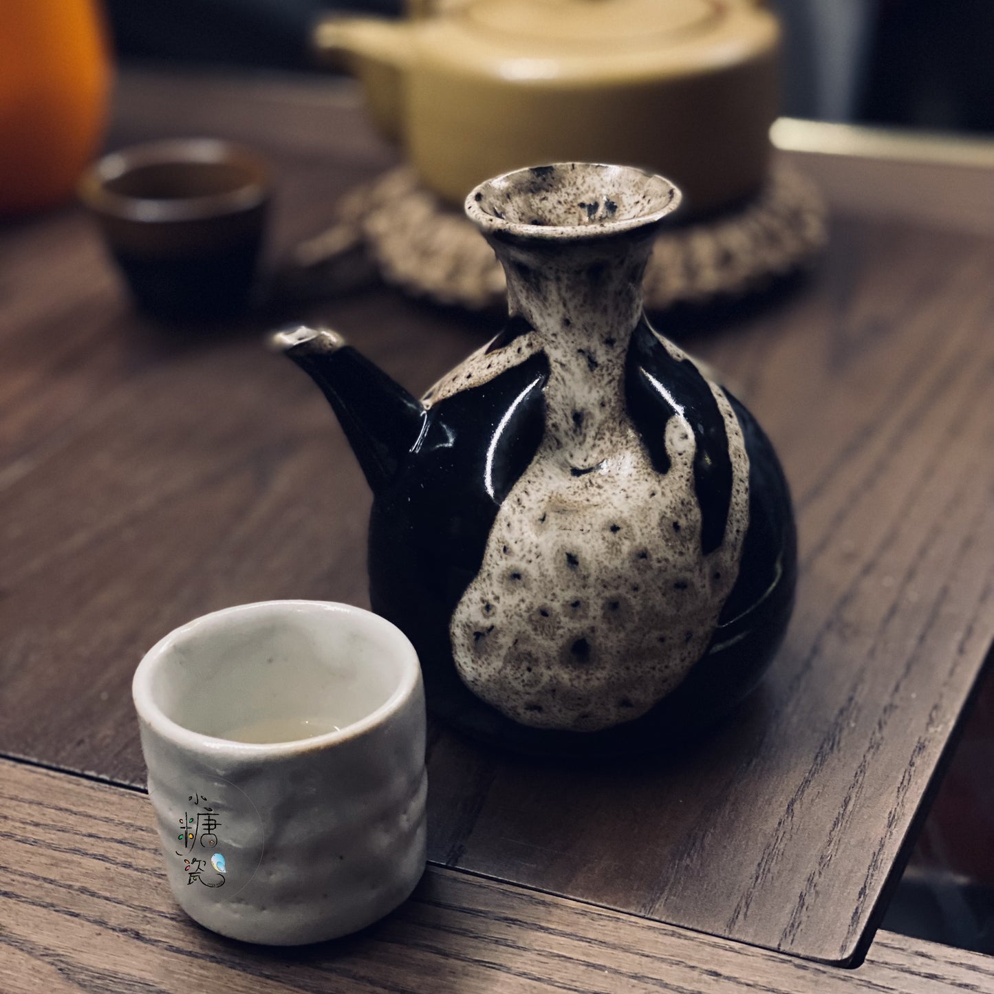 小糖瓷|日本製 珊瑚流窯變直火溫酒器/清酒瓶/禮盒組(木盒包裝)