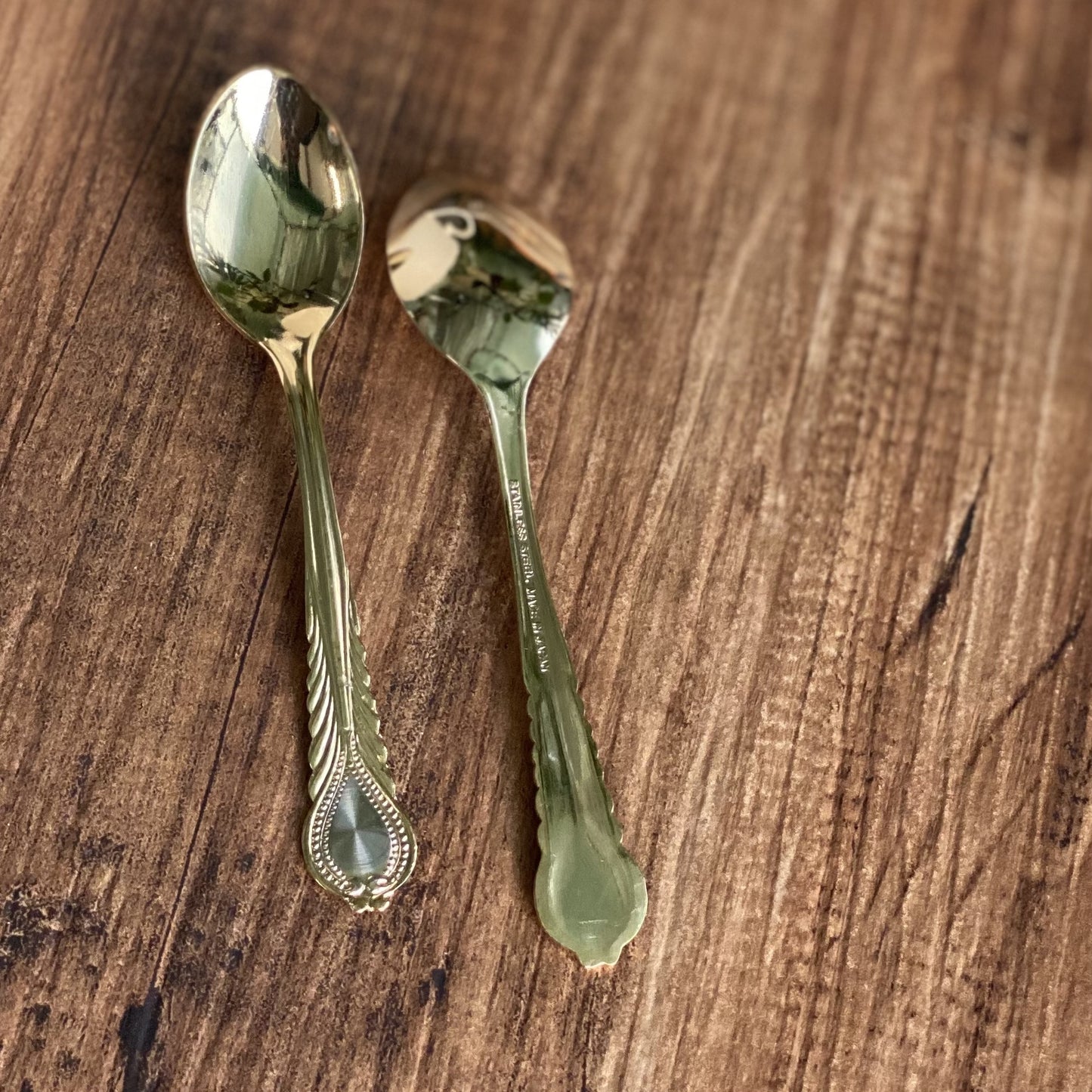小糖瓷|日本製 🈴️ 金色日製不鏽鋼花茶攪拌匙/甜點匙