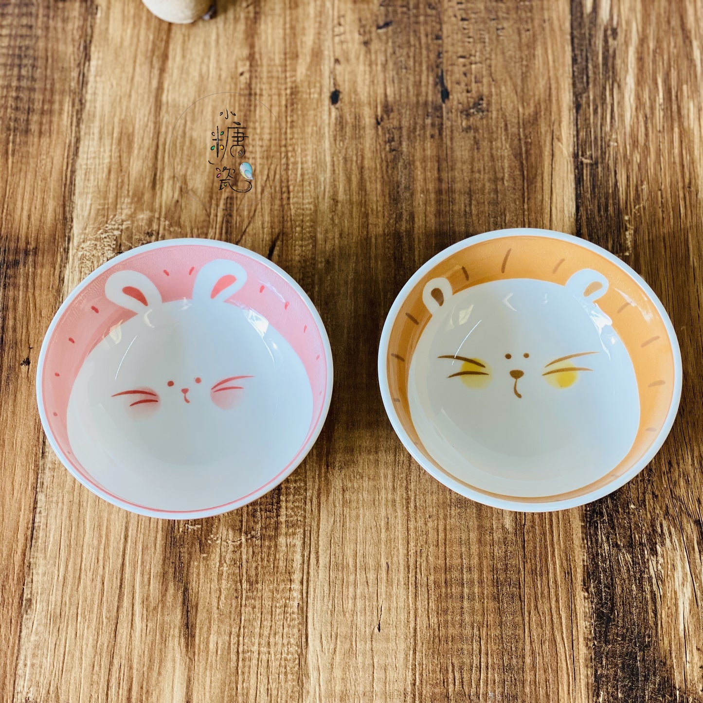 小糖瓷|日本製 兒童(子供)輕量小獅子小兔子早餐碗/沙拉碗/甜點碗