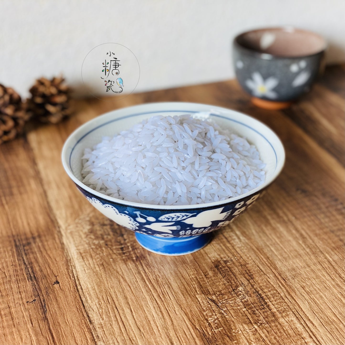 小糖瓷|日本製 北歐鄉村圖騰青鳥不沾飯毛料碗/飯碗/迷你丼飯碗