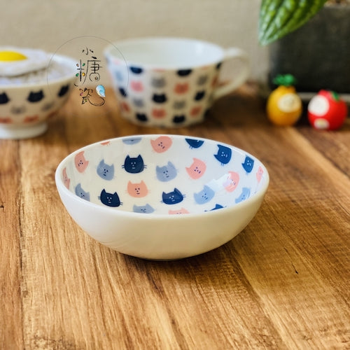 小糖瓷|日本製 粉喵喵們輕量早餐碗/4.0小鉢/甜點小鉢/沙拉碗