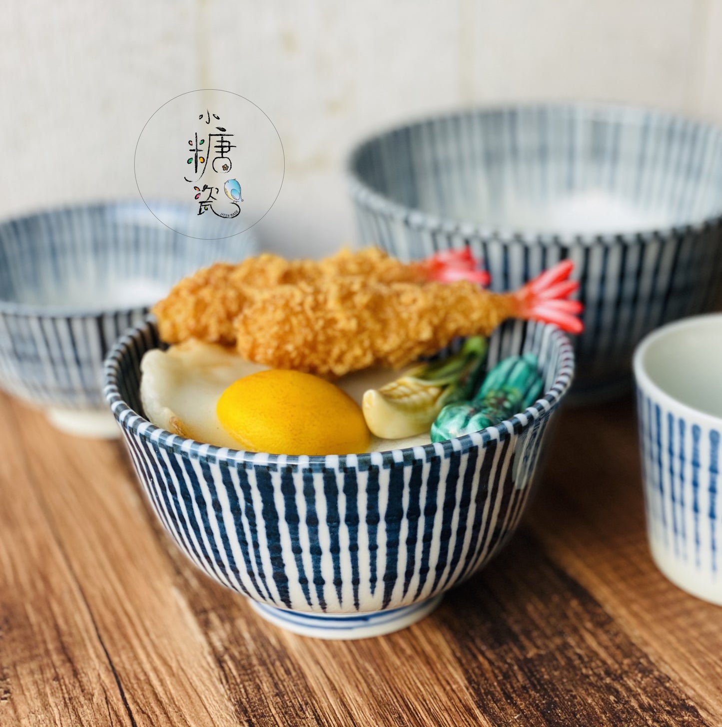 小糖瓷|日本製 水波十草麵碗/大和尚/小和尚/迷你丼飯碗/湯碗