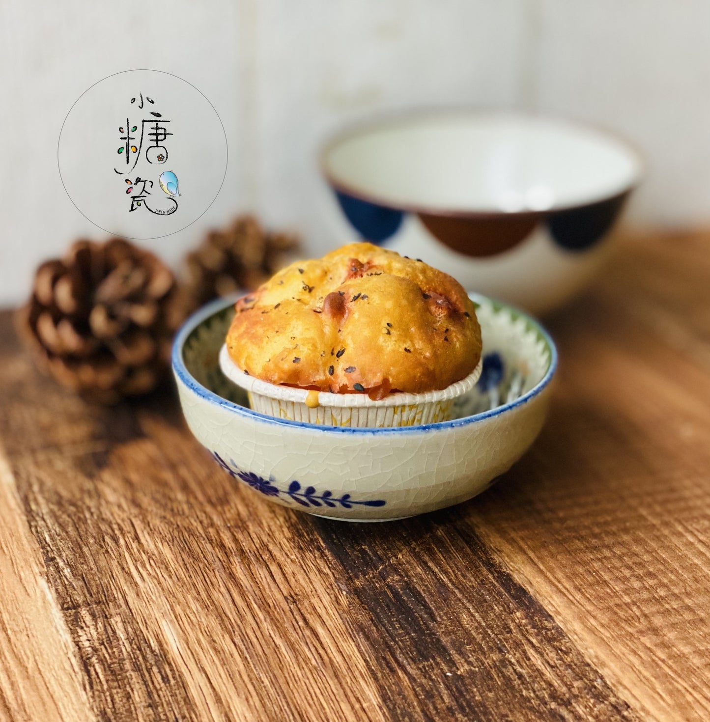 小糖瓷|日本製 波蘭瓷花裂釉復古綠小鉢/小菜鉢/飯碗/茶漬碗