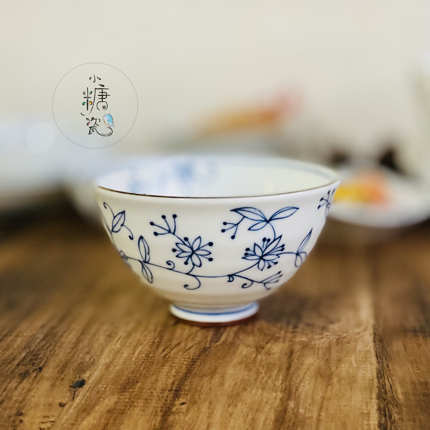 小糖瓷|日本製 光峰 美濃燒 線唐草系列輕量飯碗/茶碗