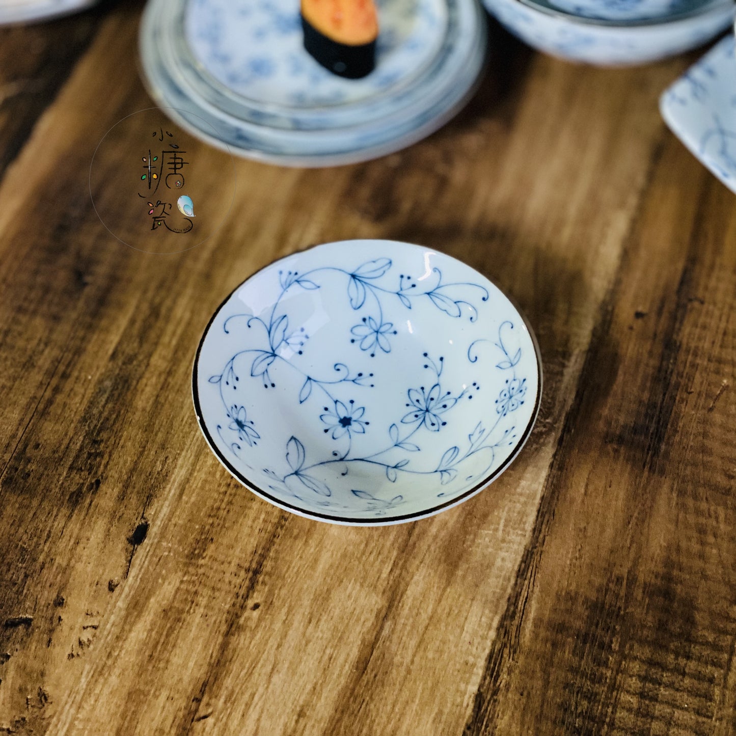 小糖瓷|日本製 美濃燒 線唐草系列輕量小碟/小菜碟/醬料碟/小鉢(有描邊)