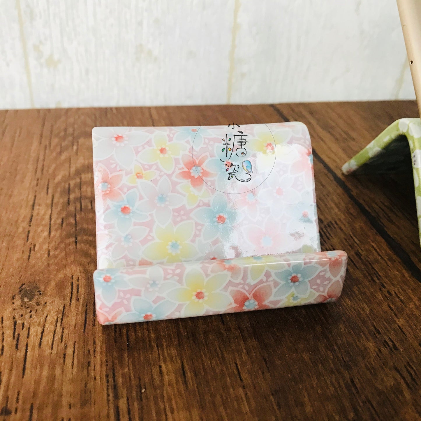 小糖瓷|日本製 花間小品朵朵花陶瓷手機架/名片架
