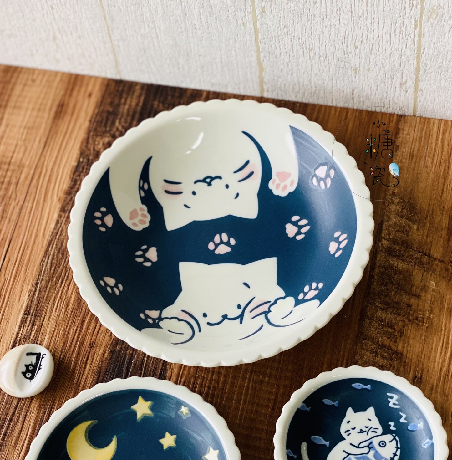 小糖瓷|日本製 🈴️ 日本美濃燒樂貓貓系列/小鉢/小碟/點心盤/早午餐盤/圓盤