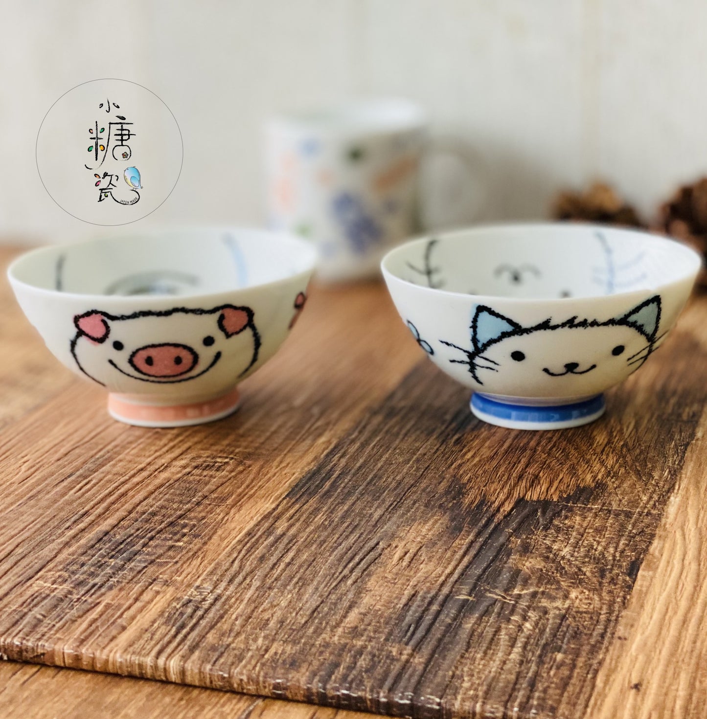 小糖瓷|日本製 不沾飯兒童(子供)手描喵喵飯碗