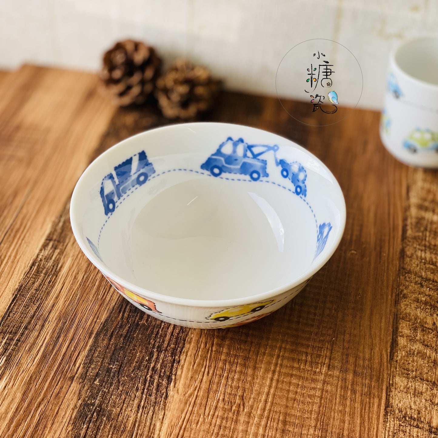 小糖瓷|日本製 兒童(子供)系列之浮雕手繪工具車輕量拉麵碗