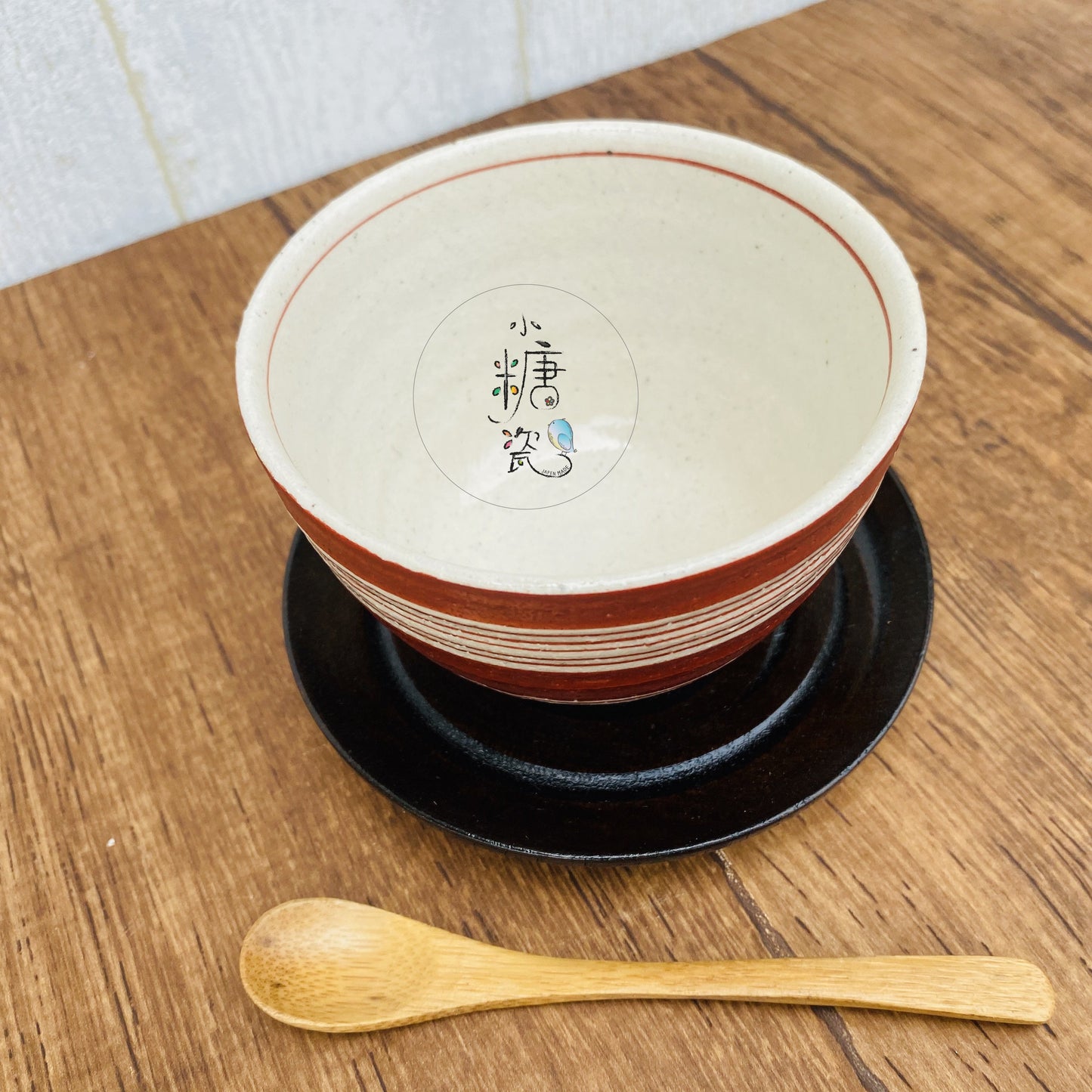 小糖瓷|日本製 🈴️ 全手作陶作復刻紅茶碗/小抹茶碗/飯碗(附湯匙&漆器杯墊)