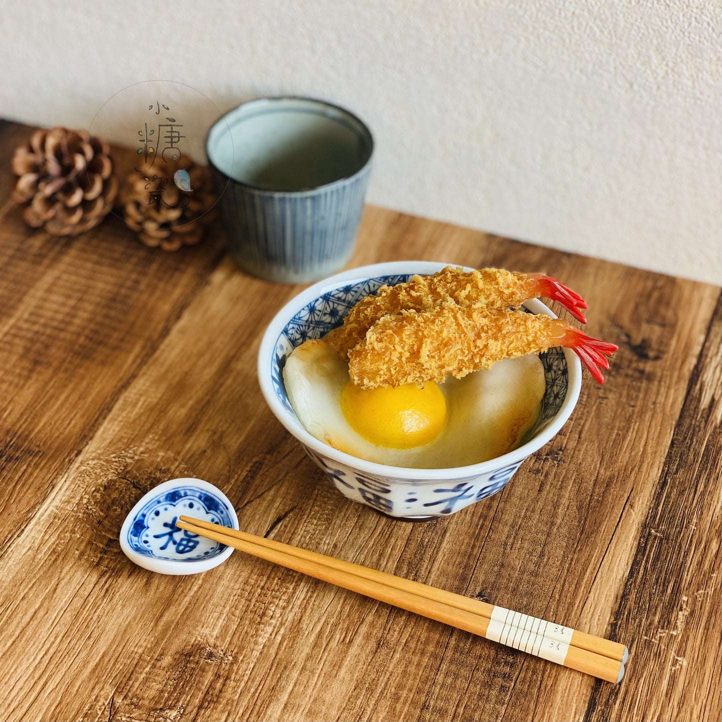 小糖瓷|日本製 藍凜堂手寫福字圓滿輕量大平碗/飯碗