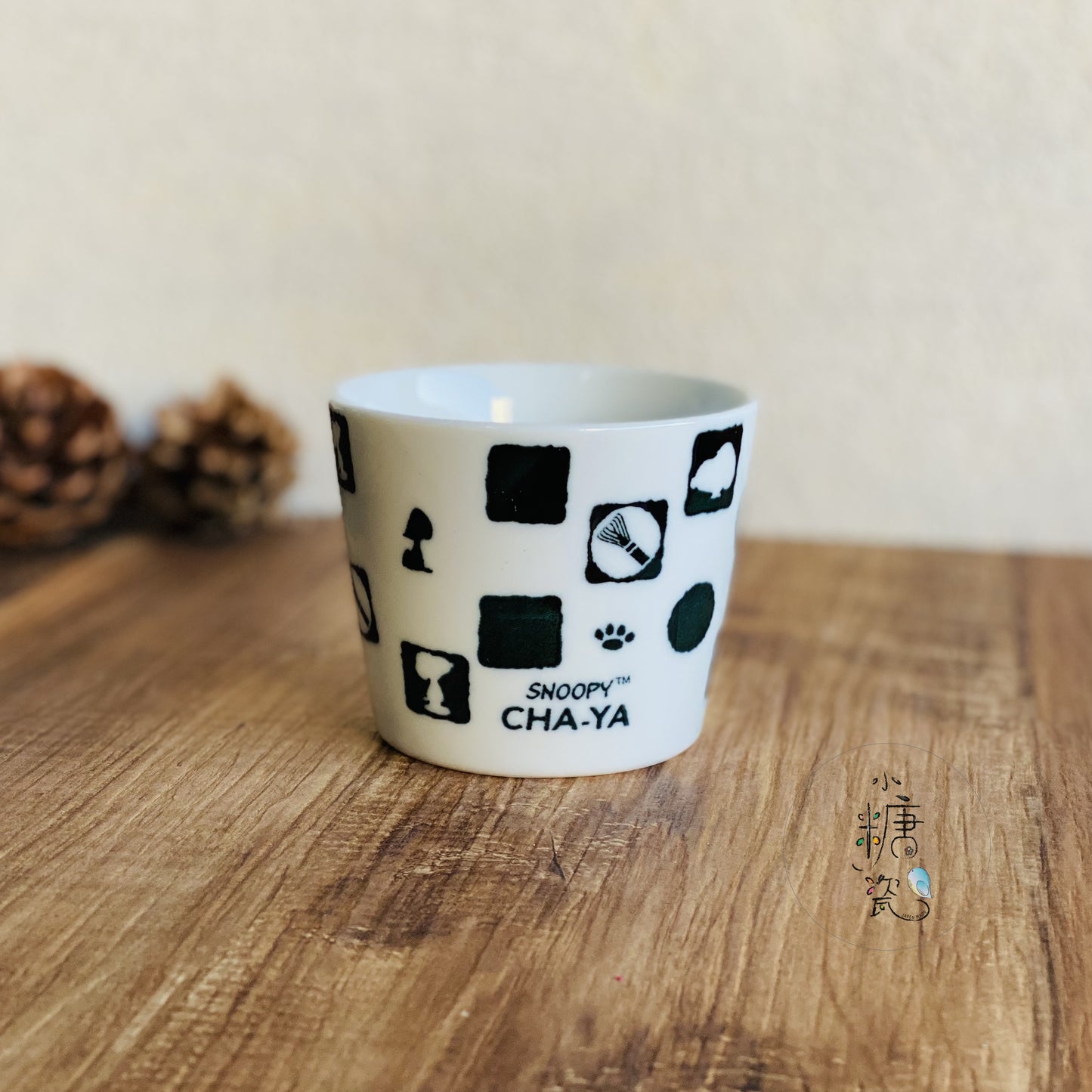 小糖瓷|日本製 🈴️ 棋盤格紋史努比豬口杯/茶杯/甜點杯/涼麵杯