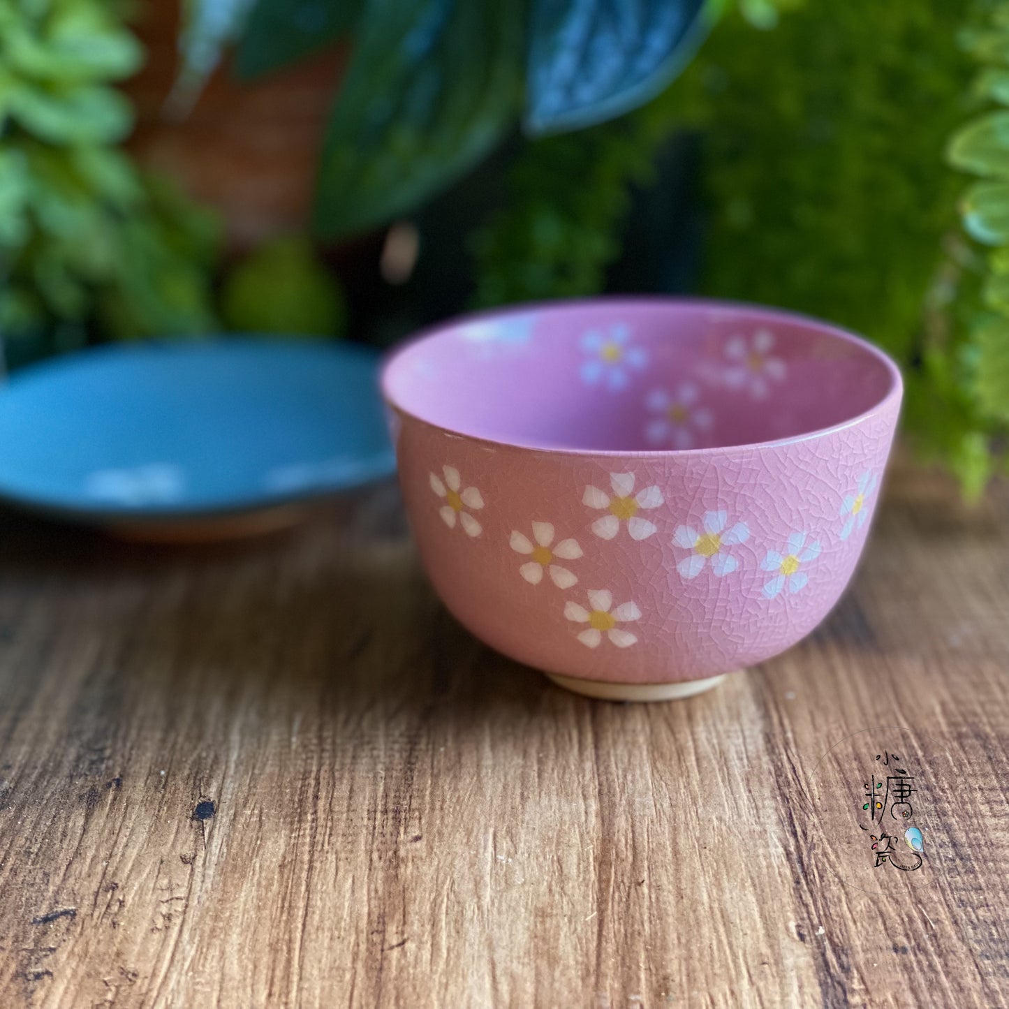 小糖瓷|日本製 陶作冰裂釉櫻花紛飛抹茶碗/茶碗/飯碗