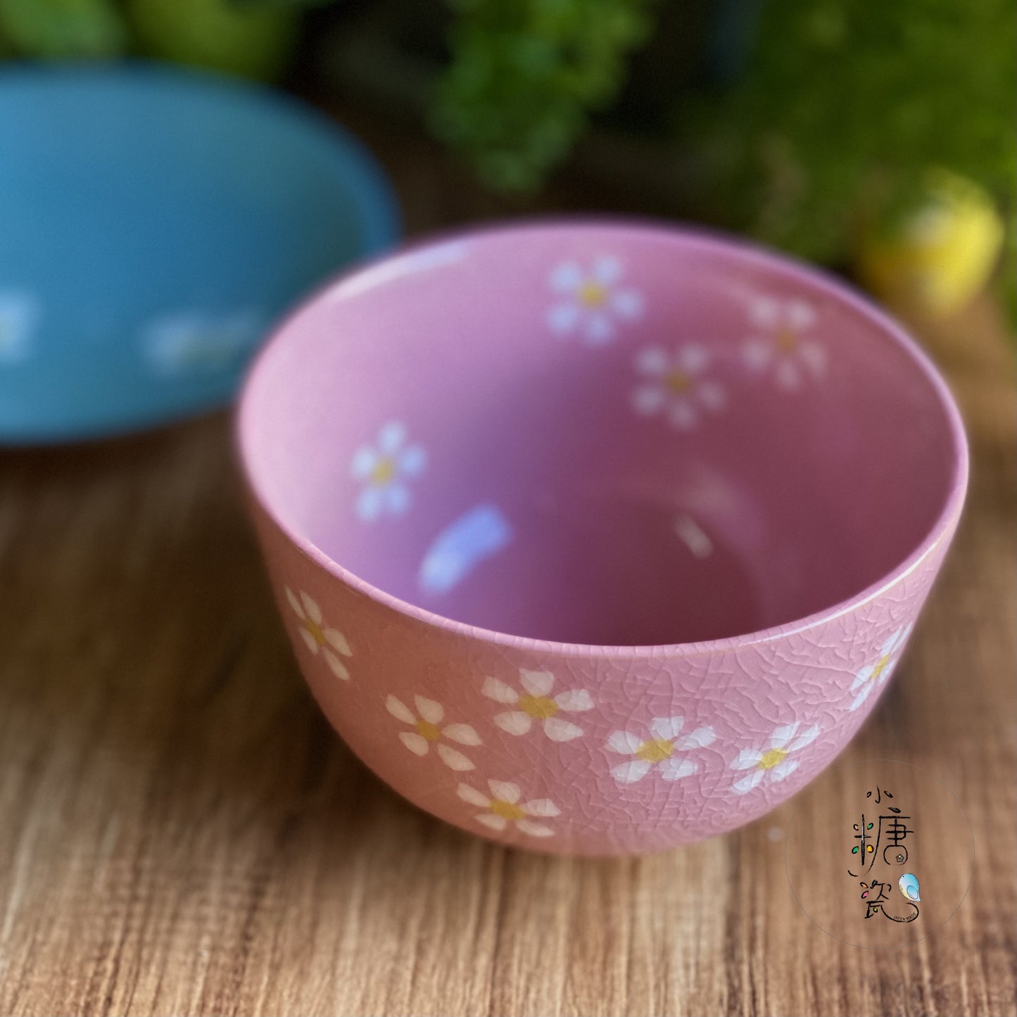 小糖瓷|日本製 陶作冰裂釉櫻花紛飛抹茶碗/茶碗/飯碗