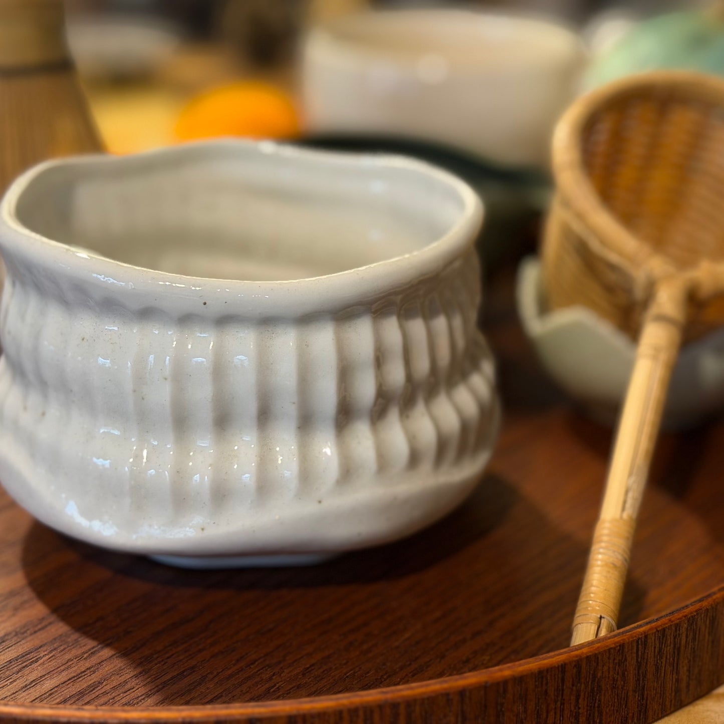 職人手作菊割紋抹茶碗