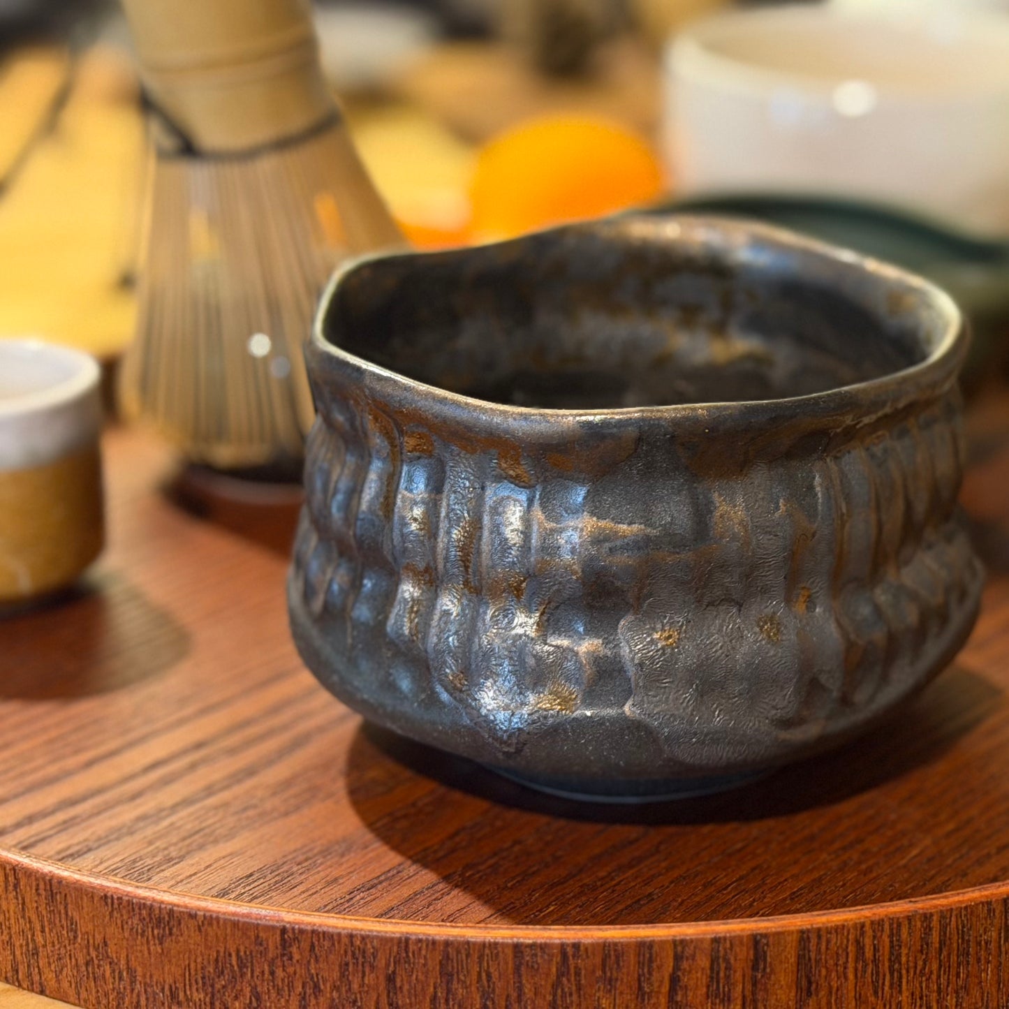 職人手作菊割紋抹茶碗