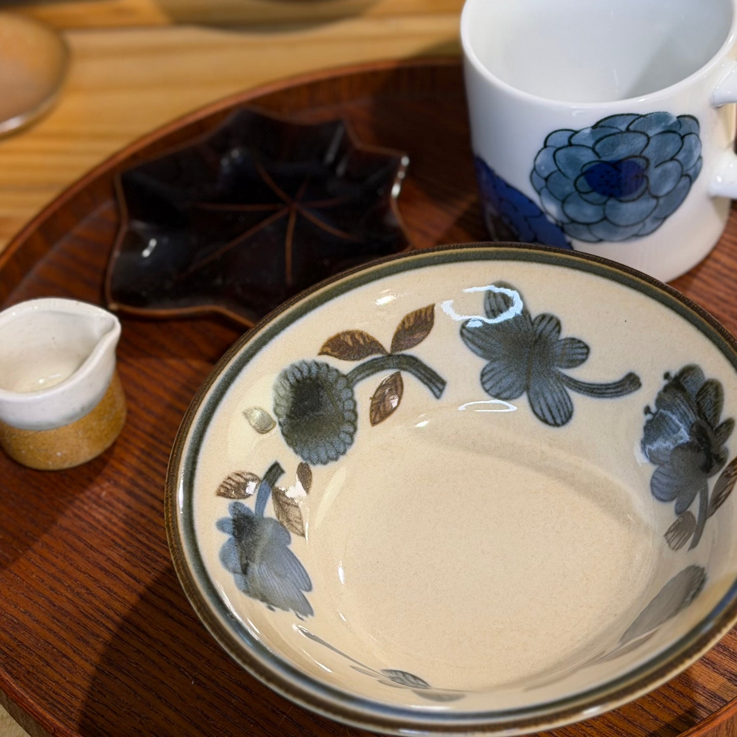 古染雛菊小花沙拉鉢/甜點鉢