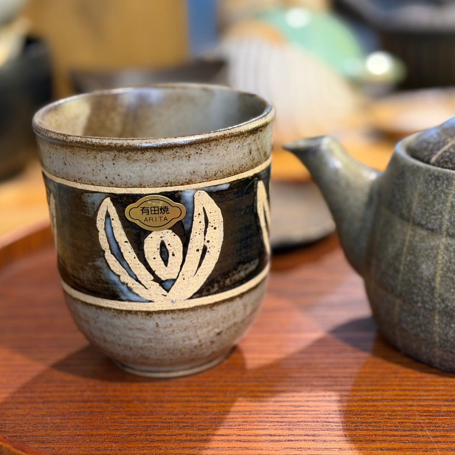 手作日式吉祥圖騰湯吞杯/手握杯/茶杯