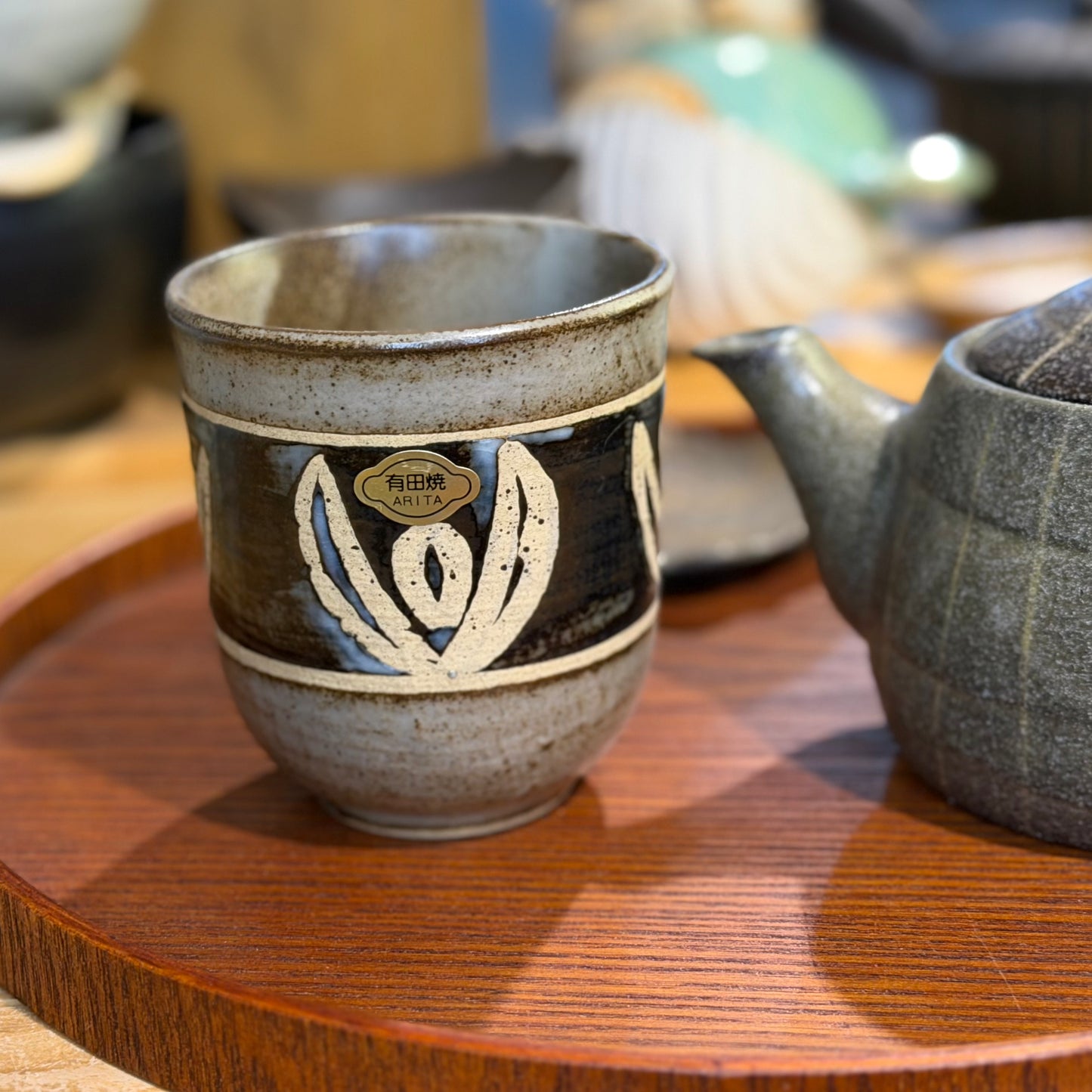 手作日式吉祥圖騰湯吞杯/手握杯/茶杯