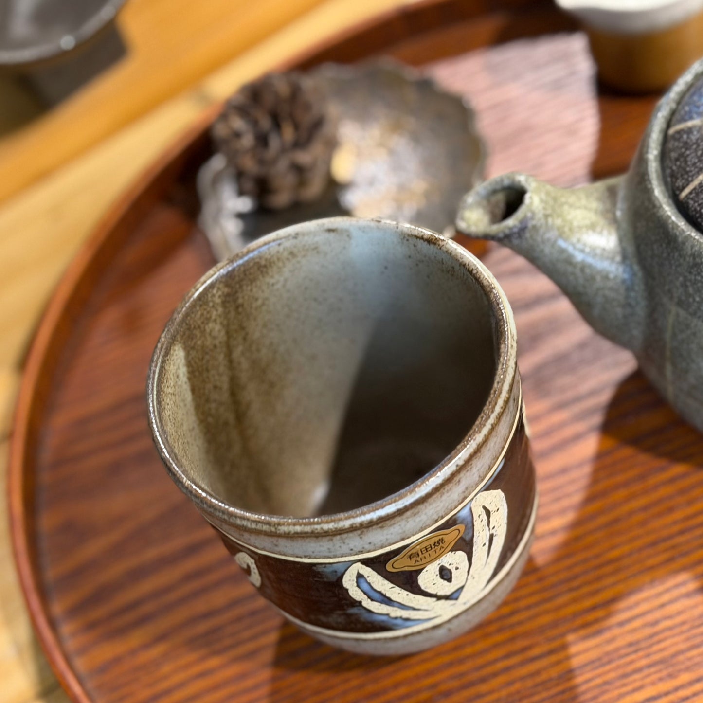 手作日式吉祥圖騰湯吞杯/手握杯/茶杯