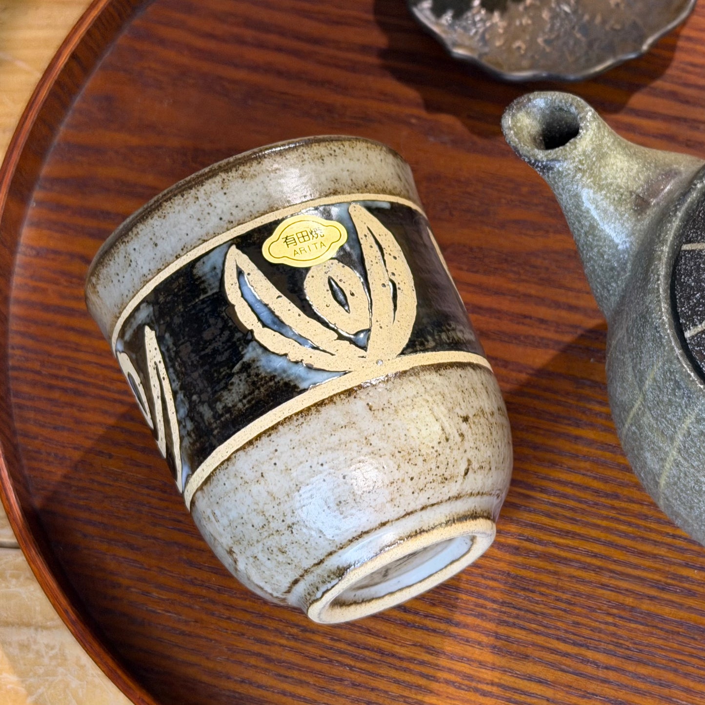 手作日式吉祥圖騰湯吞杯/手握杯/茶杯