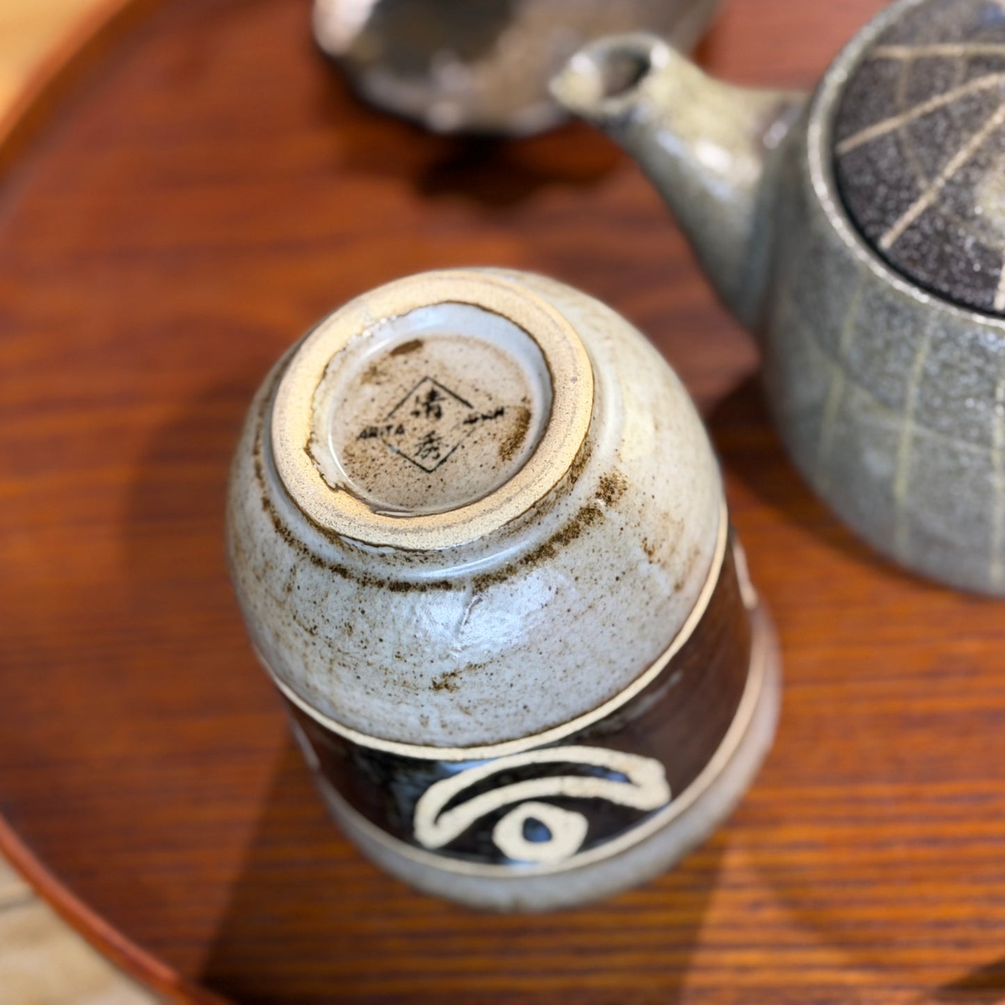手作日式吉祥圖騰湯吞杯/手握杯/茶杯
