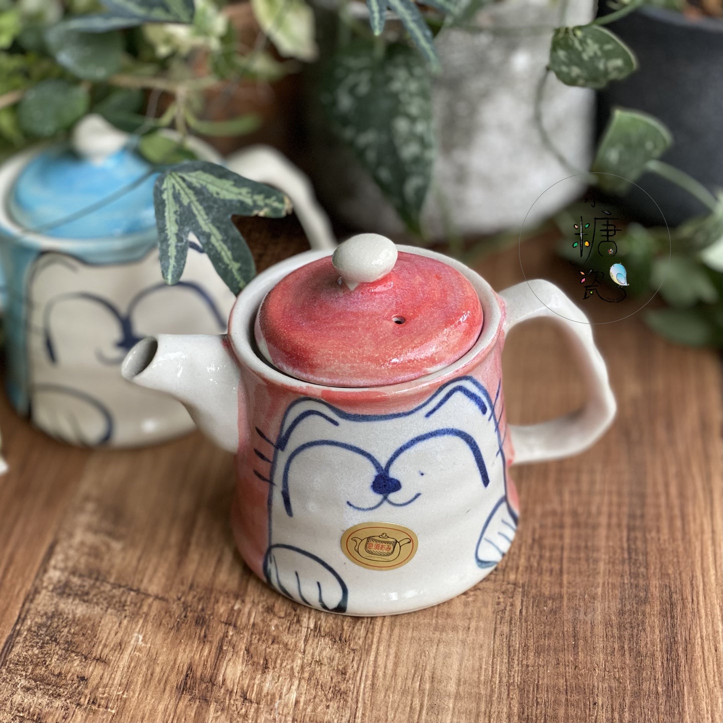 小糖瓷｜日本製 陶作手捏手描喵喵茶壺（附濾網）