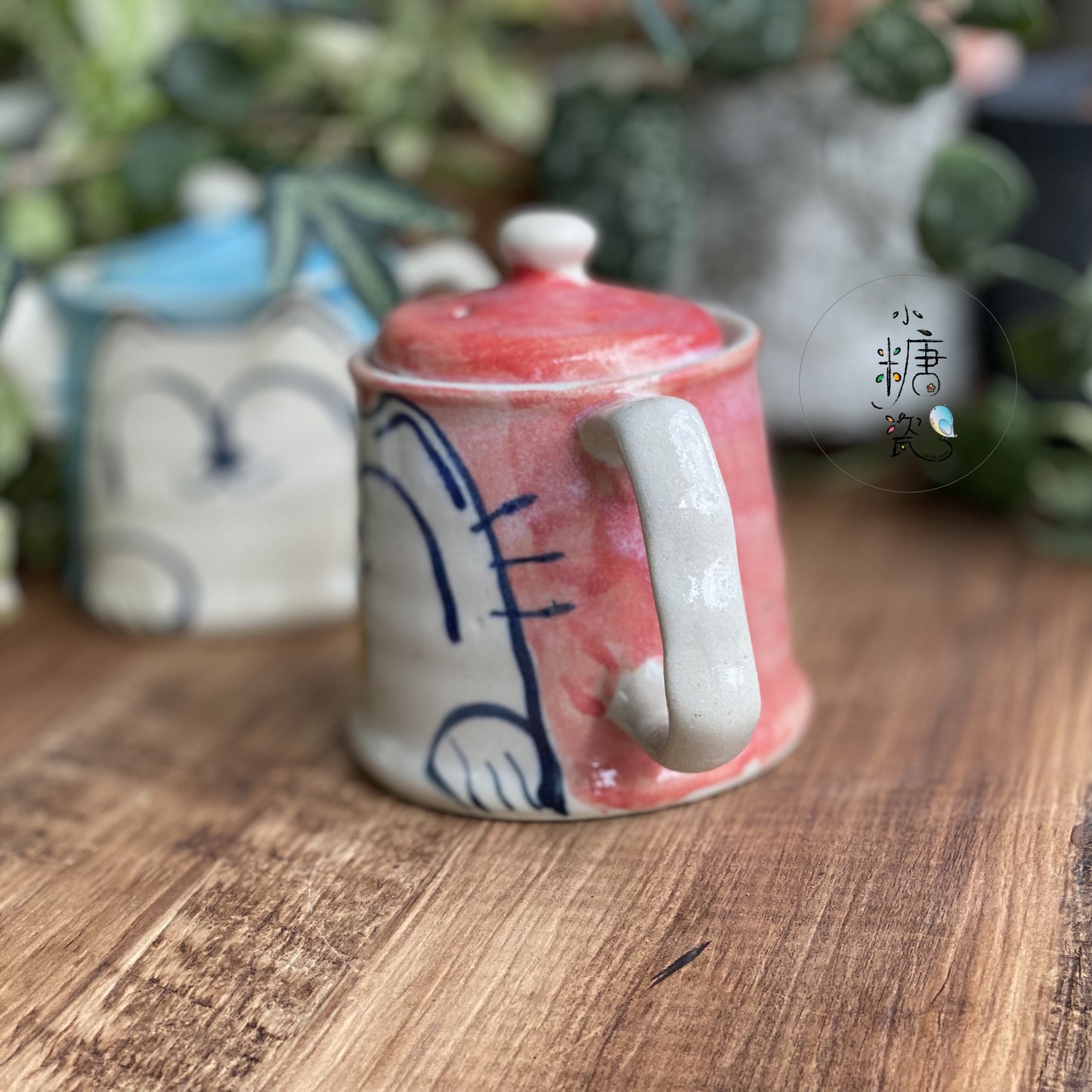小糖瓷｜日本製 陶作手捏手描喵喵茶壺（附濾網）