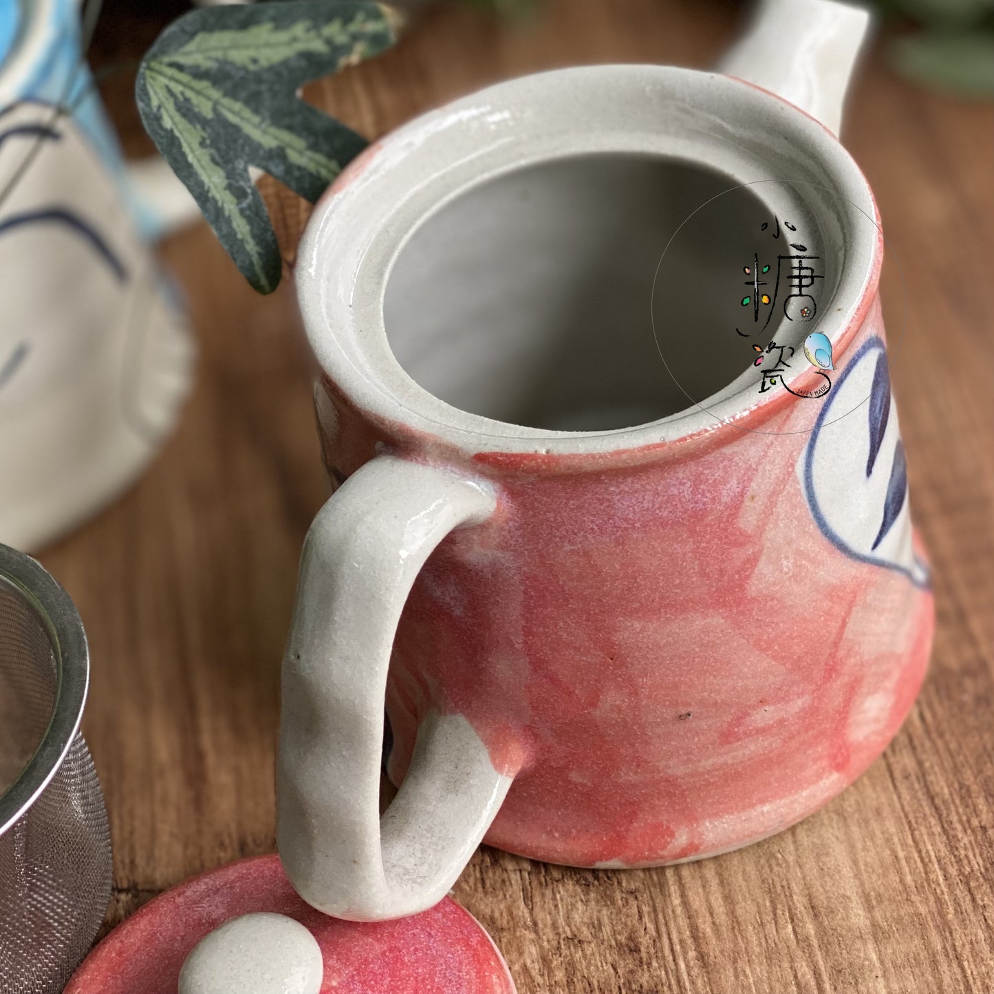 小糖瓷｜日本製 陶作手捏手描喵喵茶壺（附濾網）