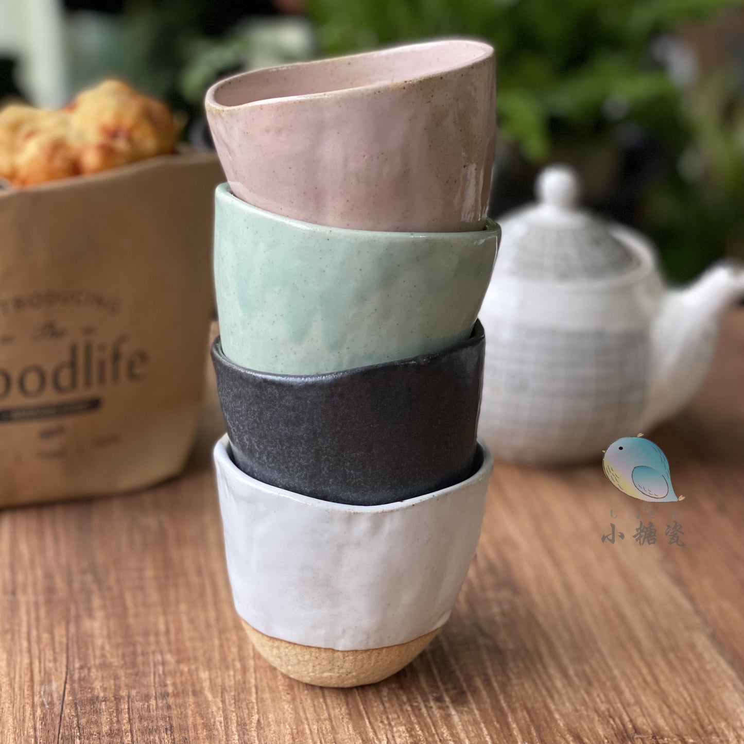 小糖瓷⎜日本製  陶器手捏茶杯/咖啡杯/手握杯