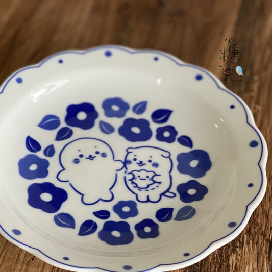 小糖瓷｜日本製 [SAN-X] MAMEGOMA 海豹寶寶[6.0]（7英吋）花狀餐盤/盛菜盤