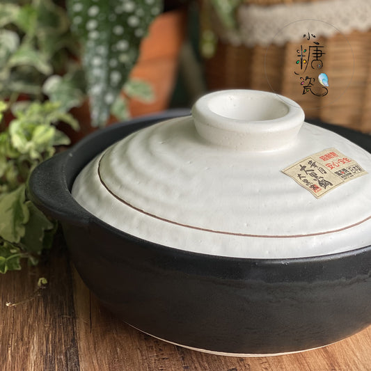 小糖瓷｜日本製 🈴️ [萬古燒][大黑鍋] 粉引黑深土鍋/八號砂鍋