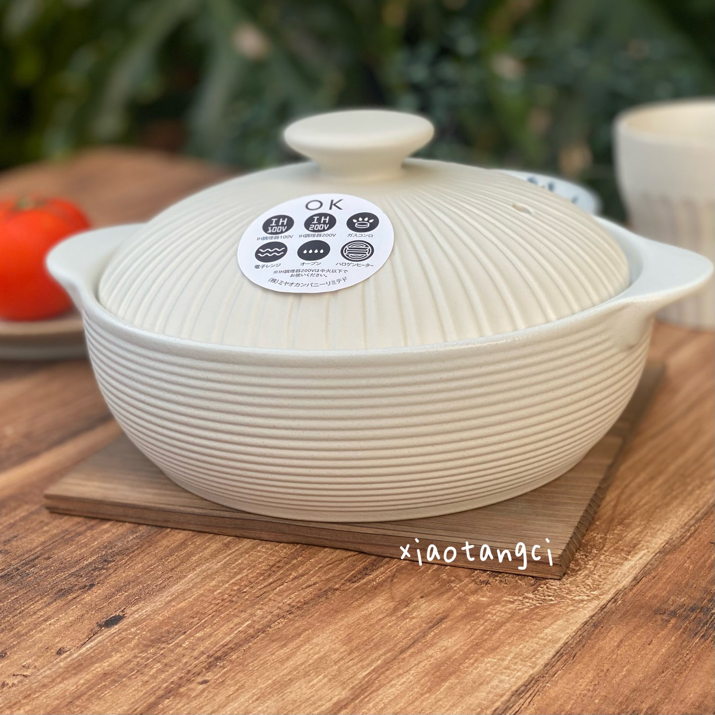 小糖瓷｜日本製 [預購][MIYAWO日本宮尾] [IH対応 THER] 菊割十草土鍋/砂鍋（多色）