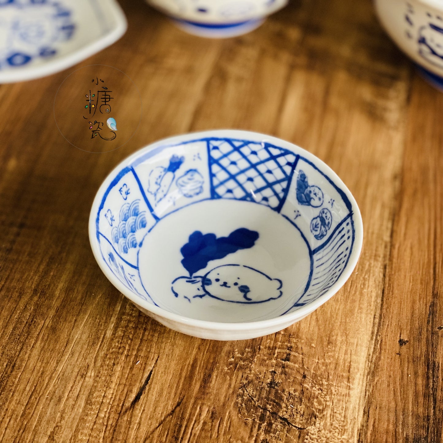 小糖瓷｜日本製 [SAN-X] MAMEGOMA海豹寶寶 輕量日式小沙拉碗/淺井/小鉢/甜點鉢
