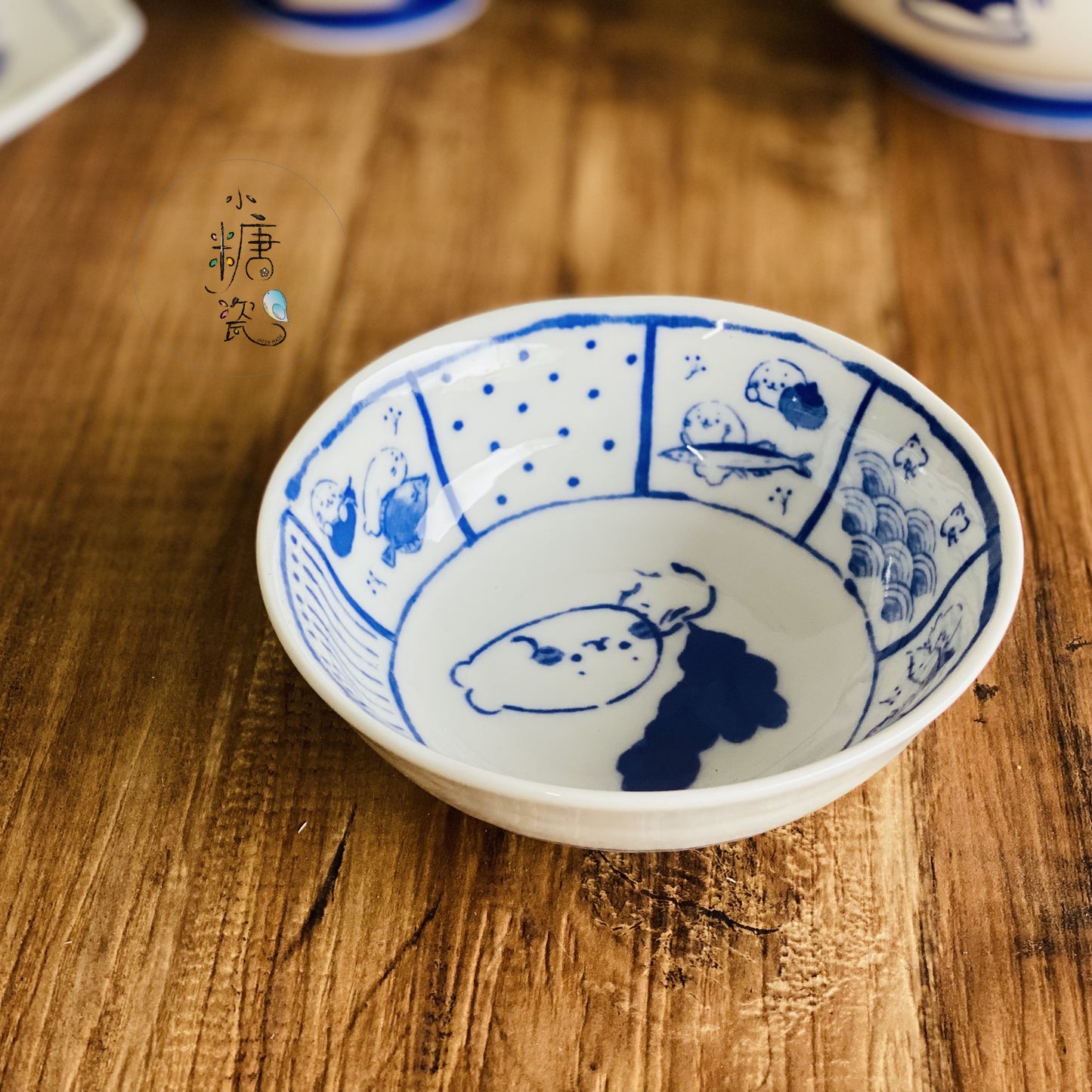 小糖瓷｜日本製 [SAN-X] MAMEGOMA海豹寶寶 輕量日式小沙拉碗/淺井/小鉢/甜點鉢