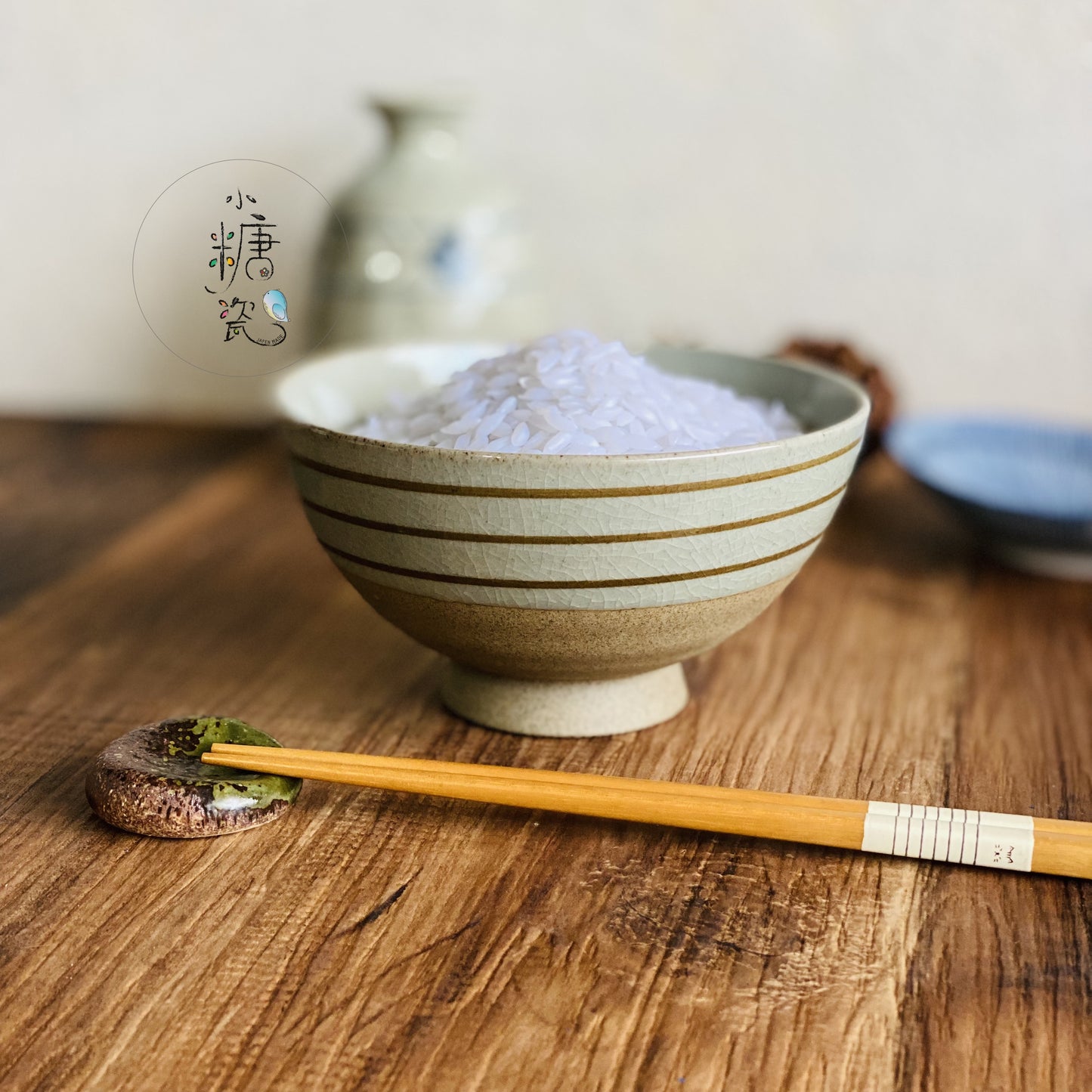 小糖瓷｜日本製 🈴️［有田燒] 有田燒裂釉陶質感飯碗
