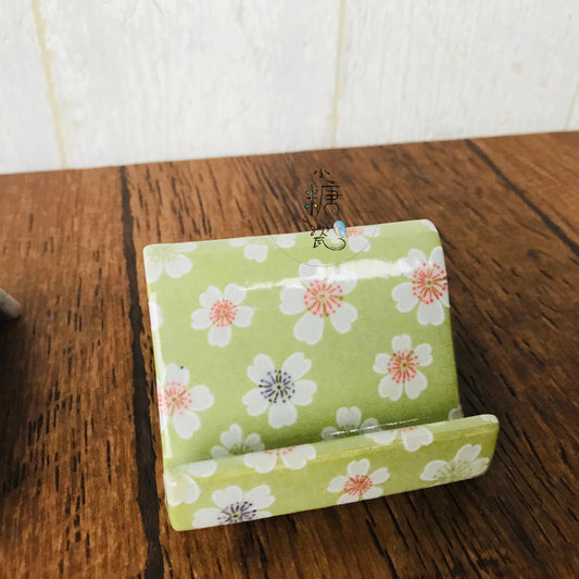 小糖瓷｜日本製 花間小品朵朵花陶瓷手機架/名片架