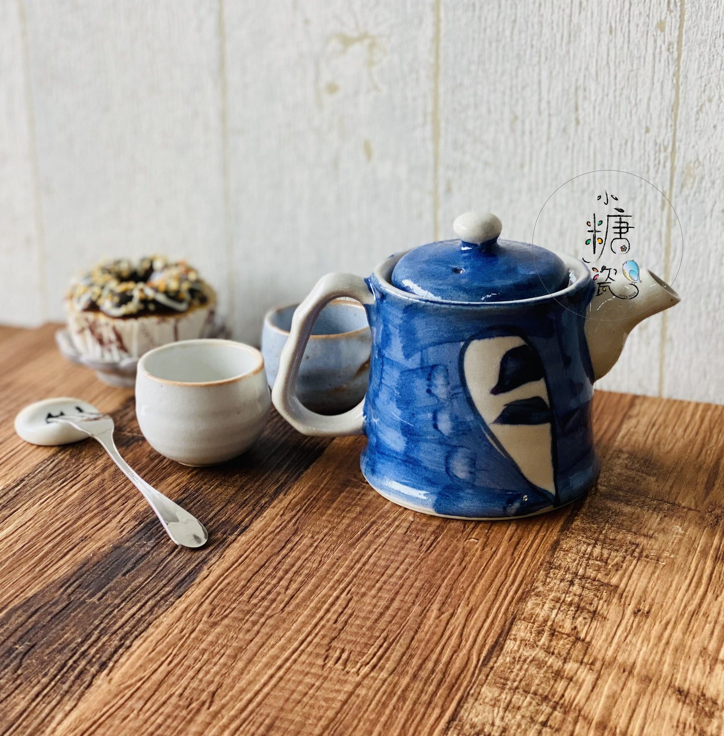 小糖瓷｜日本製 陶作手捏手描喵喵茶壺（附濾網）