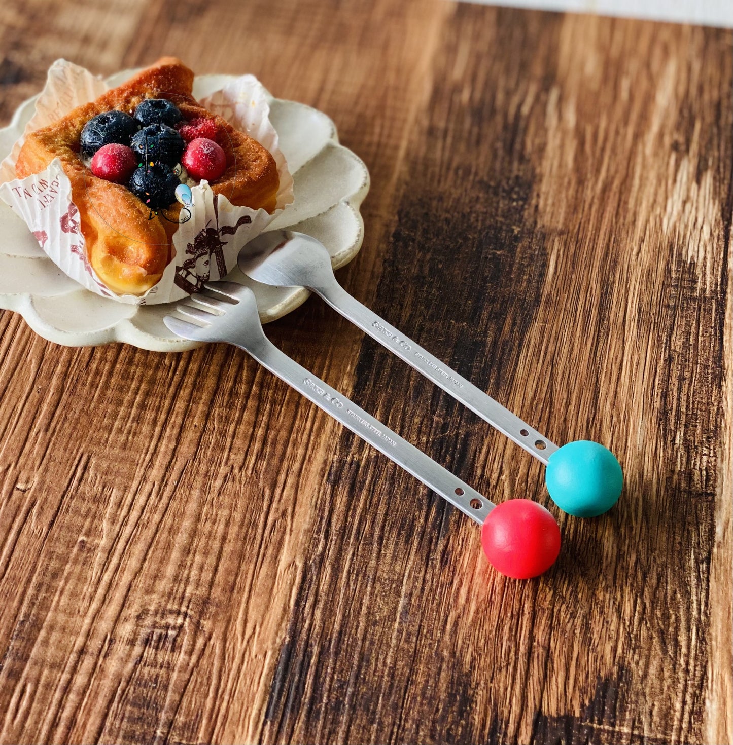 小糖瓷｜日本製 🈴️ 球球湯匙叉子（304不鏽鋼）