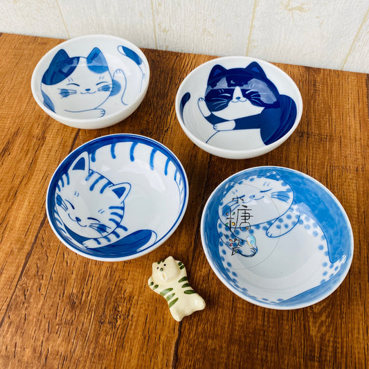 小糖瓷⎜日本製 [nekochigura ねこちぐら] 窩窩喵系列之輕量甜點碗/小鉢（四款喵喵）