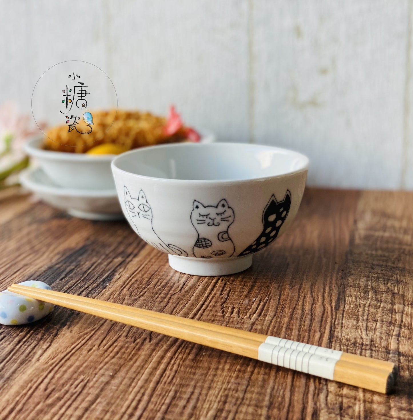小糖瓷｜日本製 兒童（子供）手描喵喵小飯碗