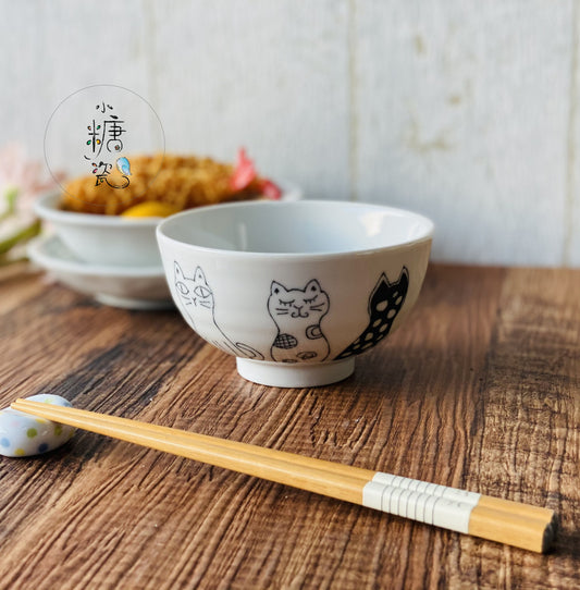 小糖瓷｜日本製 兒童（子供）手描喵喵小飯碗