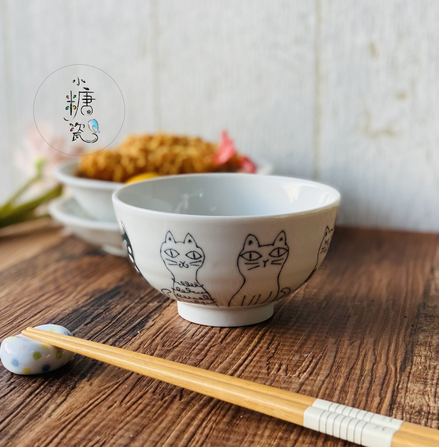 小糖瓷｜日本製 兒童（子供）手描喵喵小飯碗