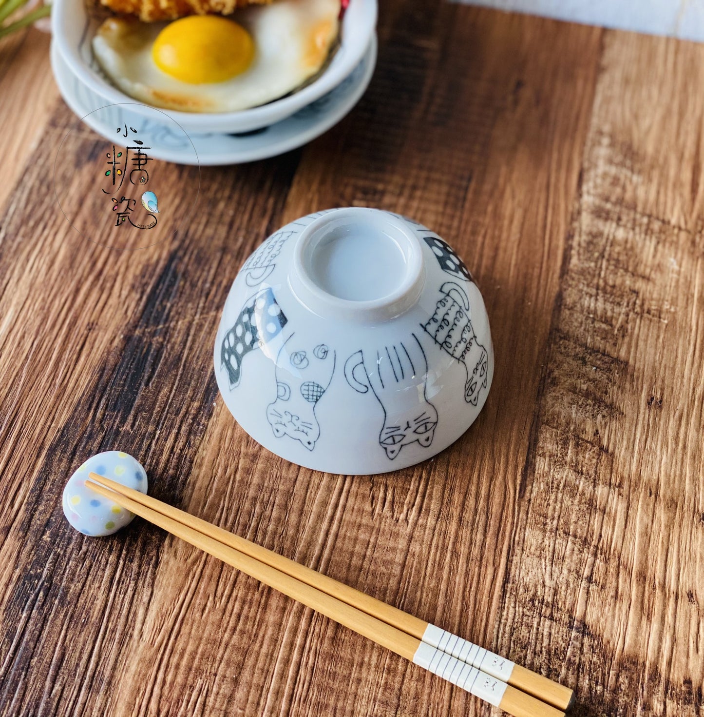 小糖瓷｜日本製 兒童（子供）手描喵喵小飯碗