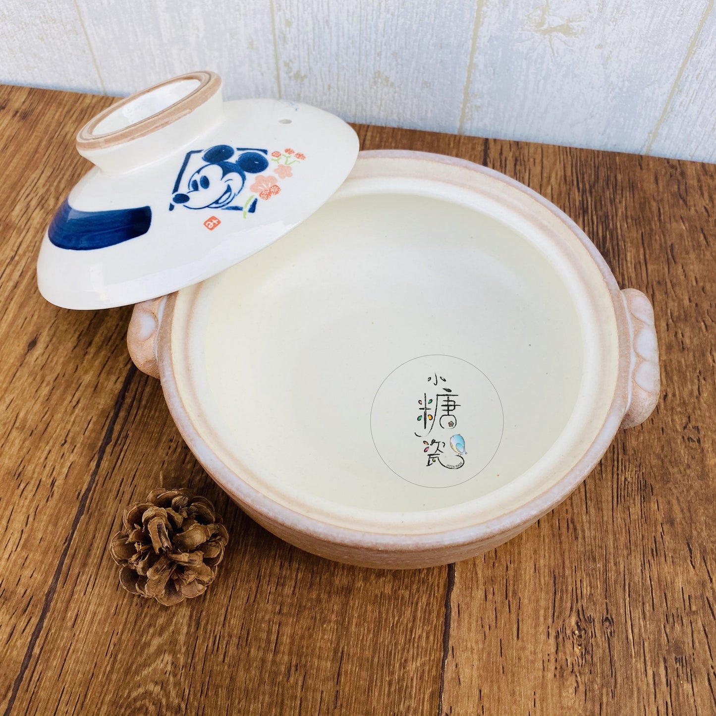 小糖瓷｜日本製 🈴️ [絕版][東京迪士尼] 櫻花米奇單人迷你砂鍋