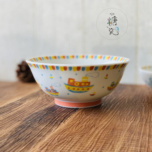 小糖瓷｜日本製 兒童系列（子供）環遊世界蒸汽船噗噗輕量拉麵碗/麵碗