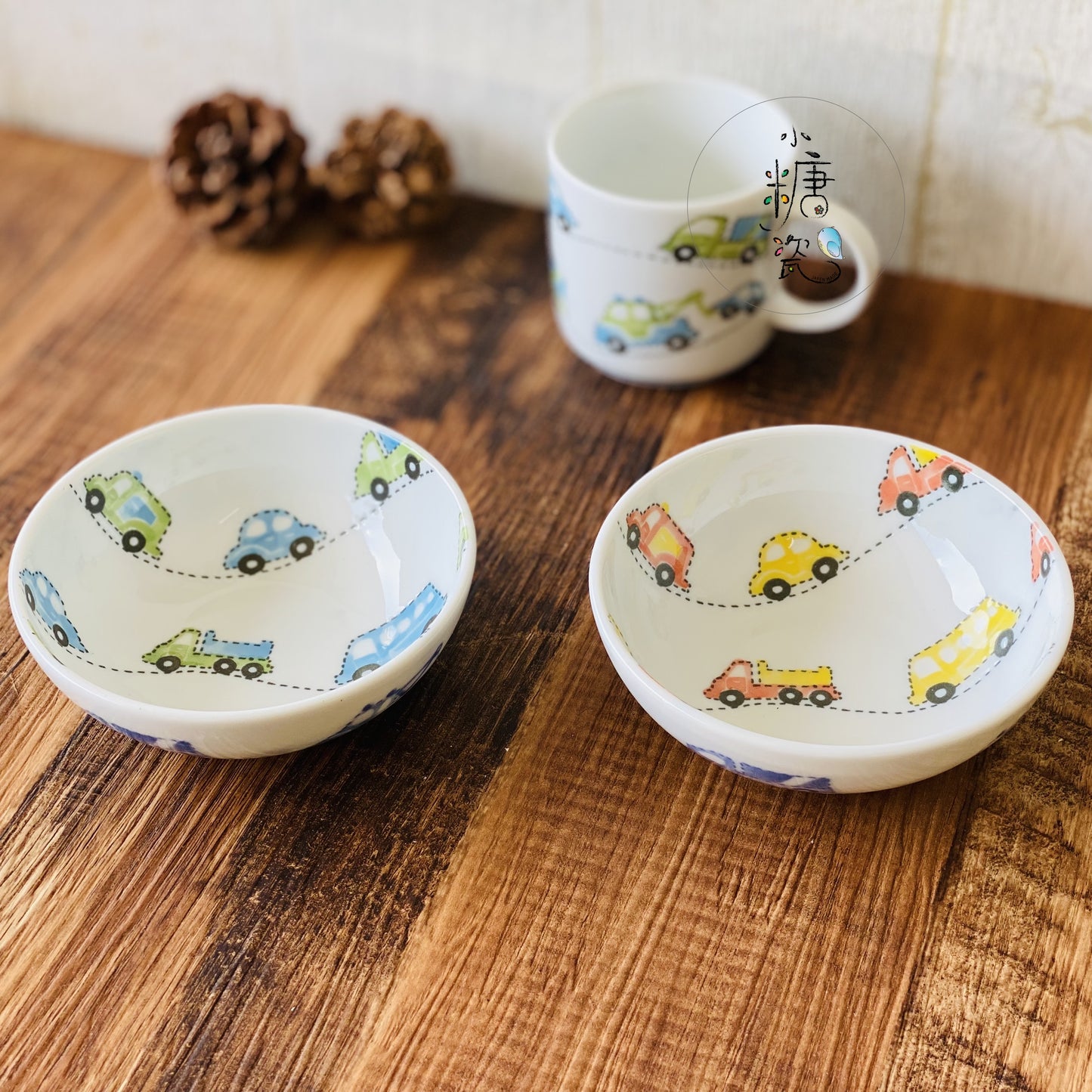小糖瓷｜日本製 兒童（子供）系列之浮雕手繪工具車輕量早餐碗/4.0小鉢/沙拉小鉢/甜點小鉢