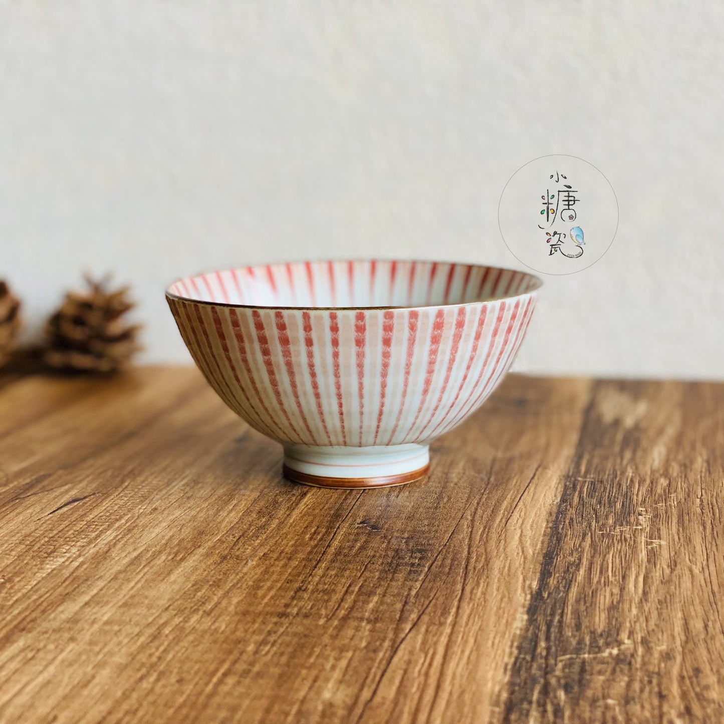 小糖瓷｜日本製 海波十草日式飯碗/茶碗（兩色）