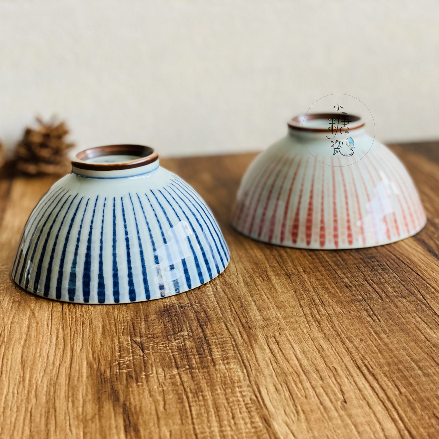 小糖瓷｜日本製 海波十草日式飯碗/茶碗（兩色）